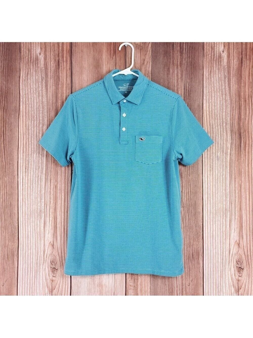 Vineyard Vines Mens Size XS Edgartown SS Polo Shirt Blue Striped Pocket